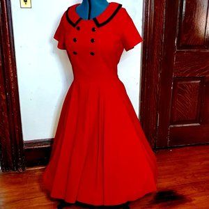 Gown Town Red Vintage Pinup Dress